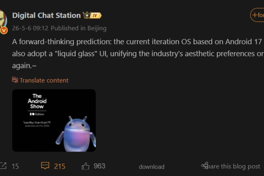Xiaomi HyperOS 4 lột xác với giao diện Liquid Glass mới trên nền tảng Android 17
