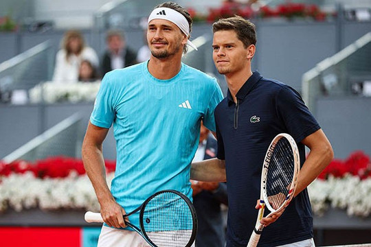 Alexander Zverev thắng áp đảo Alexander Blockx tại vòng mở màn Rome Masters 2026