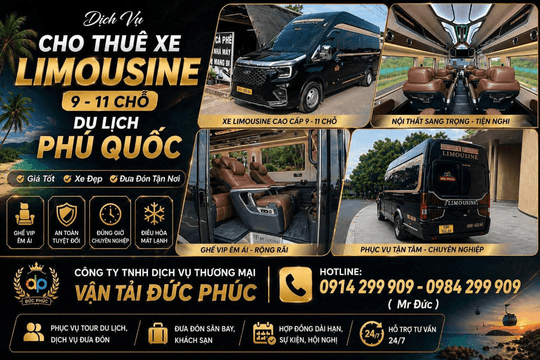 Thuê xe Limousine Phú Quốc cao cấp, tiện nghi, giá tốt 24/7