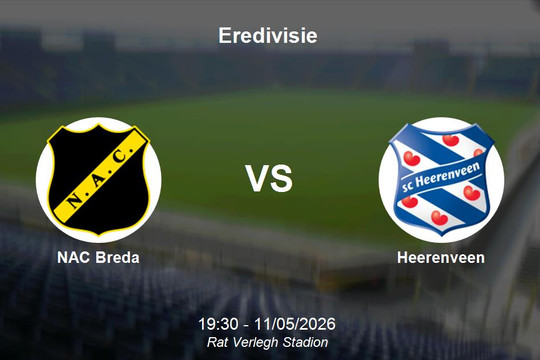 Nhận định NAC Breda vs Heerenveen - Giải VĐQG Hà Lan Eredivisie