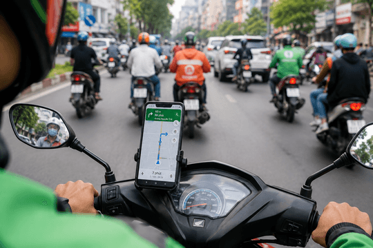 Người Việt ngày càng lệ thuộc bản đồ số khi đi xe máy
