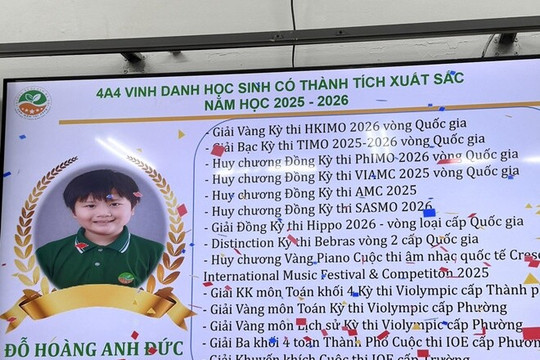 Con trai ca sĩ Hoàng Hiệp đoạt giải Vàng quốc gia khi học song song hai trường