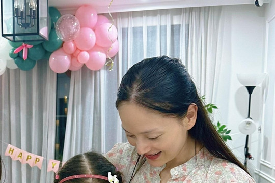 Diễn viên Lan Phương tổ chức sinh nhật 8 tuổi giản dị cho con gái Lina Linh