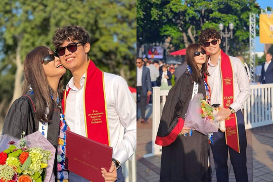 Con trai Hiền Mai và con gái Trần Mạnh Tuấn tốt nghiệp loại giỏi tại đại học danh tiếng Mỹ