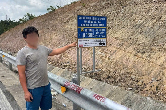 Quảng Trị: Phạt 1,5 triệu đồng đối tượng phá hoại biển thông tin cứu hộ trên cao tốc
