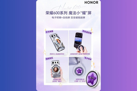 HONOR 600 ra mắt màn hình phụ từ tính Magic Mini Yao Screen hỗ trợ selfie và điều khiển từ xa