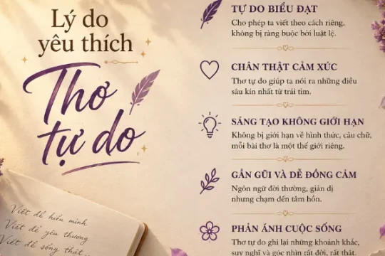 Top thơ tự do giàu cảm xúc được yêu thích hiện nay