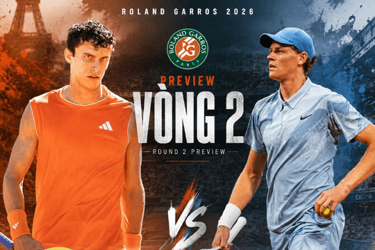 Roland Garros 2026: Sinner nỗ lực nối dài mạch 30 trận thắng, Tsitsipas đối mặt thử thách Arnaldi