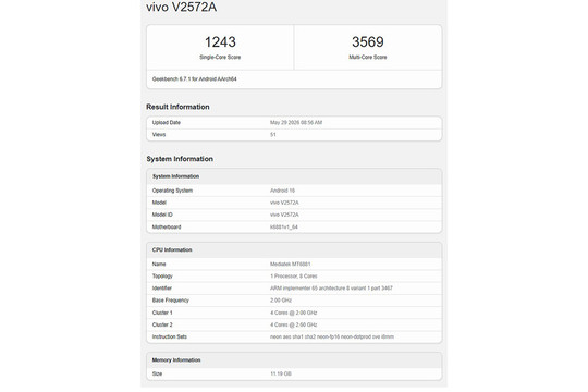 Hiệu năng chip Dimensity 7500 lộ diện qua Geekbench: Bước tiến mới cho smartphone tầm trung