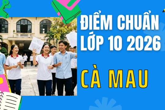 Điểm chuẩn lớp 10 năm 2026 tại Cà Mau