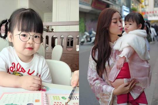 Con gái Hoa hậu Đỗ Mỹ Linh gây chú ý với khả năng luyện viết số cực đẹp
