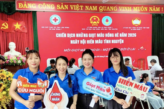 Tiếp nhận 152 đơn vị máu trong Chiến dịch "Những giọt máu hồng hè 2026” ở Đam Rông 1