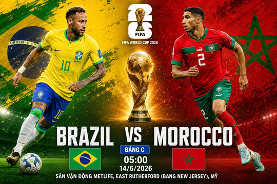 VTV6 VTVgo trực tiếp Brazil vs Morocco hôm nay 14/6/2026