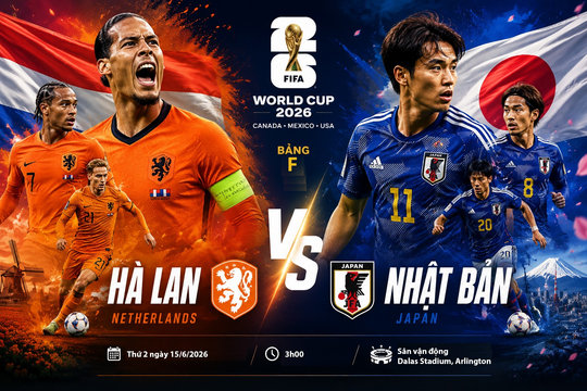 Kênh, link trực tiếp bóng đá hôm nay Hà Lan và Nhật Bản tại World Cup 2026