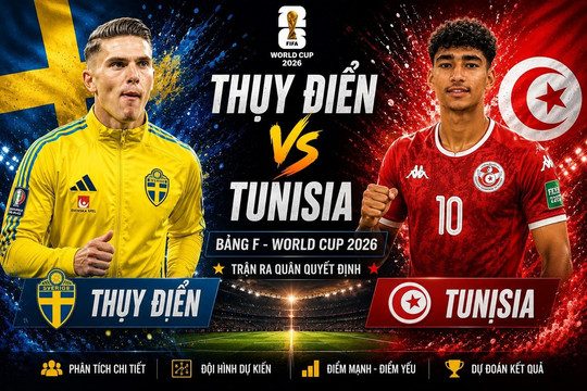 Kênh, link trực tiếp Thụy Điển và Tunisia 9h 15/6/2026