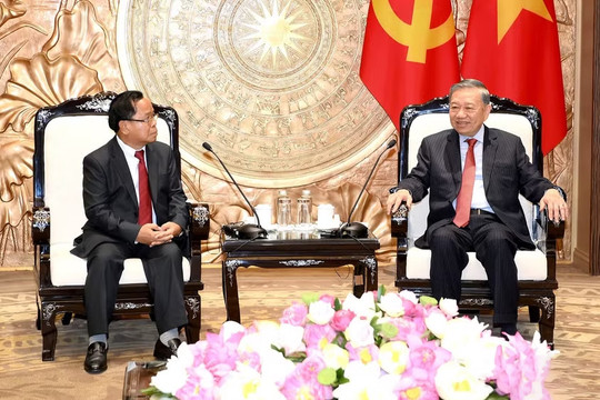 Tổng Bí thư, Chủ tịch nước Tô Lâm tiếp Phó Thủ tướng, Bộ trưởng Tư pháp Lào Khamphan Phommathat