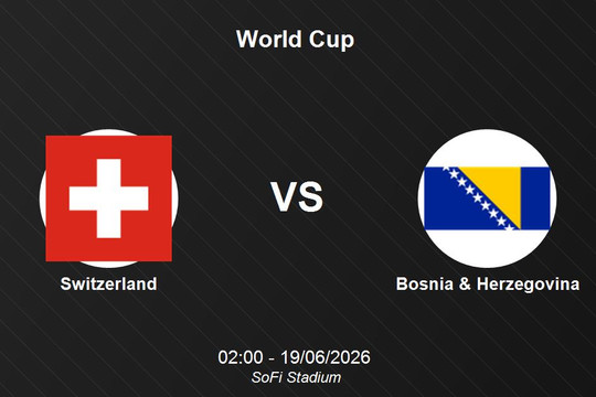 Nhận định Thụy Sĩ vs Bosnia & Herzegovina - Vòng bảng World Cup 2026