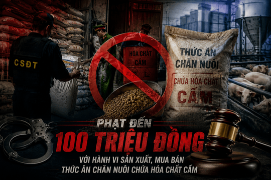 Phạt đến 100 triệu đồng với hành vi sản xuất, mua bán thức ăn chăn nuôi chứa hóa chất cấm