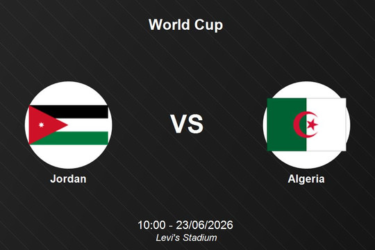 Jordan 1-2 Algeria: Algeria giành chiến thắng