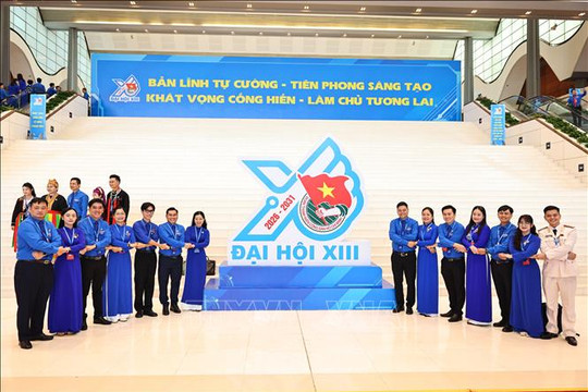 Các đại biểu dự phiên trọng thể Đại hội Đoàn toàn quốc lần thứ XIII