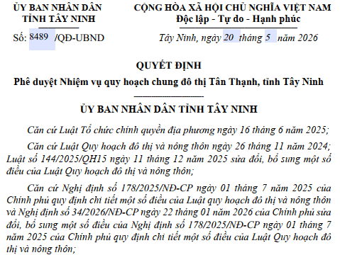 Quy hoạch đô thị Tân Thạnh 11.800ha tại Tây Ninh: Trọng điểm giao thương vùng Đồng Tháp Mười