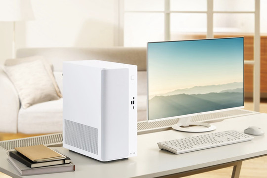 Asus V500 Mini Tower: Máy tính để bàn thiết kế vân gỗ cùng chip AMD Ryzen Zen 4