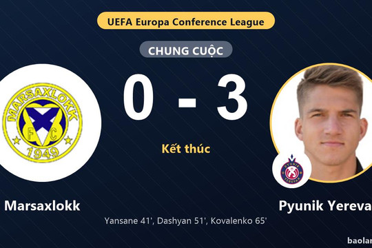 Marsaxlokk sụp đổ trước Pyunik Yerevan ở vòng loại Conference League
