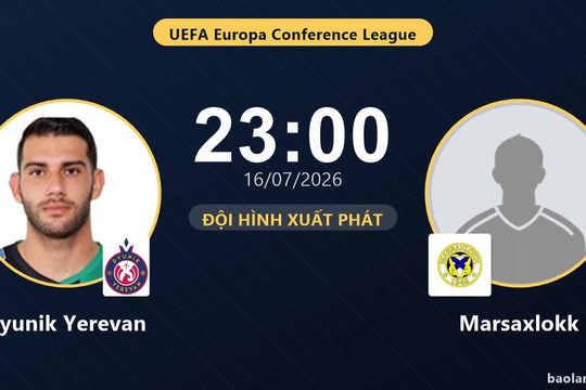 Trực tiếp Pyunik Yerevan vs Marsaxlokk: Marsaxlokk mất người