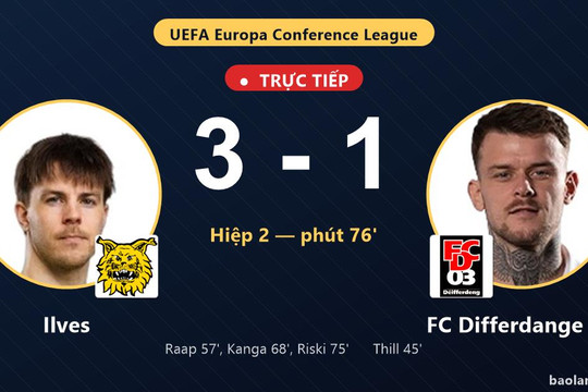Trực tiếp Ilves vs FC Differdange 03: Ilves nới rộng cách biệt 3-1