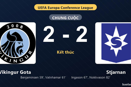 Thống kê trận đấu Vikingur Gota 2-2 Stjarnan: Màn rượt đuổi tỷ số mãn nhãn