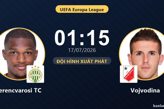 Trực tiếp Ferencvarosi TC vs Vojvodina: Đội hình xuất phát