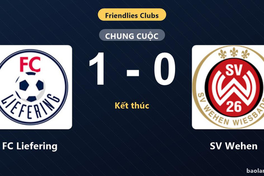 Thống kê trận đấu FC Liefering 1-0 SV Wehen: FC Liefering giành chiến thắng chung cuộc