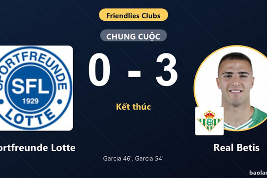 Real Betis thắng đậm Sportfreunde Lotte ở trận giao hữu