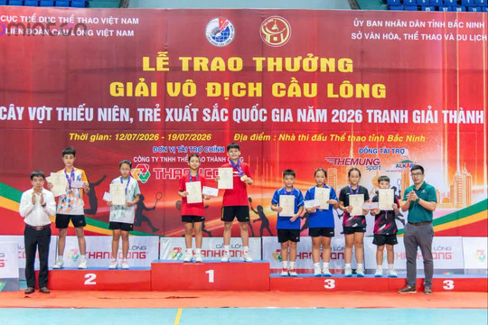 Lâm Đồng giành 1 HCV và 3 HCB tại Giải Vô địch Cầu lông các cây vợt thiếu niên, trẻ xuất sắc quốc gia năm 2026