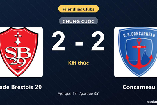 Thống kê trận đấu Stade Brestois 29 2-2 Concarneau: Màn rượt đuổi tỷ số mãn nhãn