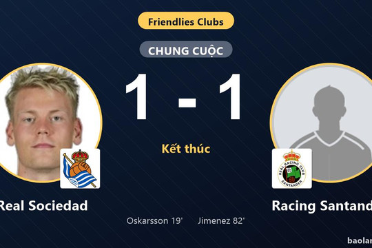Real Sociedad và Racing Santander chia điểm, không đội nào thắng