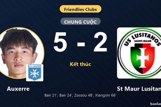 Auxerre thắng đậm, St Maur Lusitanos chỉ kịp rút ngắn cách biệt