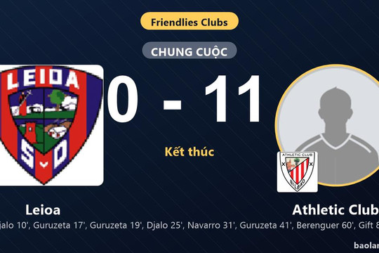 Athletic Club thắng đậm Leioa trong trận giao hữu một chiều