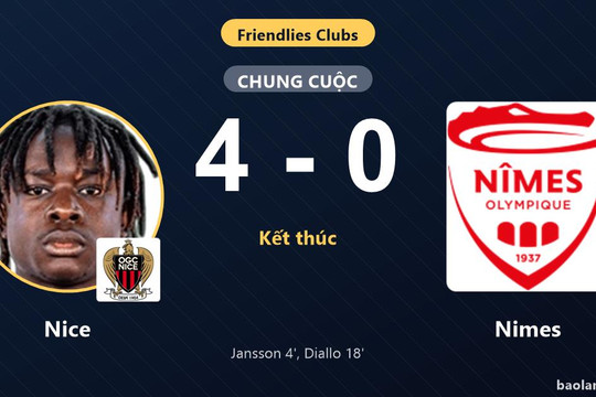 Nice thắng đậm Nimes trong trận giao hữu cấp câu lạc bộ