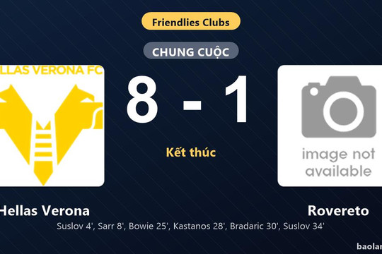 Thống kê trận đấu Hellas Verona 8-1 Rovereto: Hellas Verona thắng đậm thuyết phục