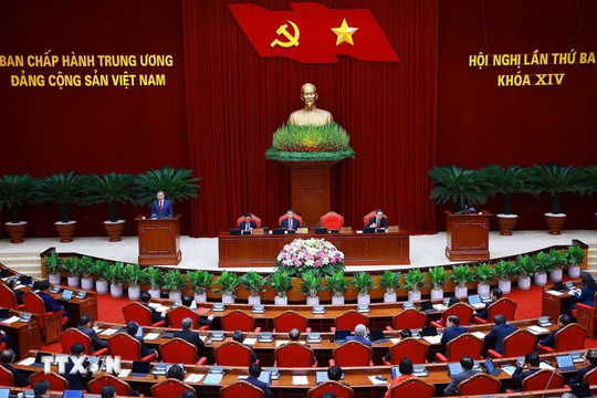 Thông cáo báo chí về ngày làm việc thứ hai Hội nghị Trung ương 3 khóa XIV