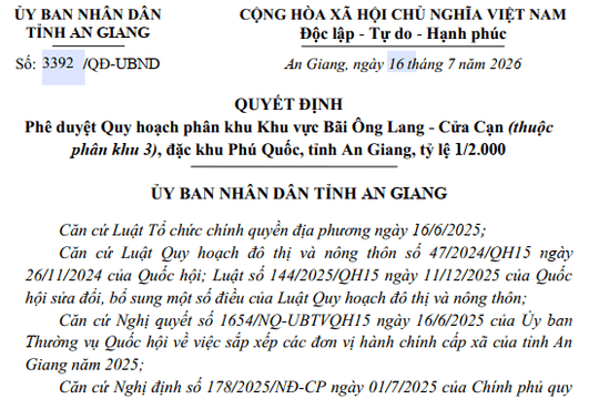 Quy hoạch phân khu 4.400ha tại Bãi Ông Lang - Cửa Cạn: Tầm nhìn đô thị sinh thái Phú Quốc