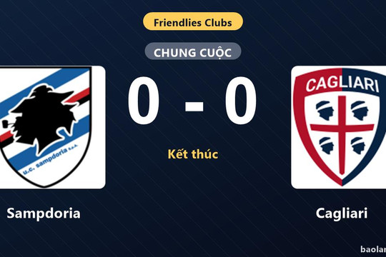 Sampdoria và Cagliari chia điểm trong trận giao hữu không bàn thắng