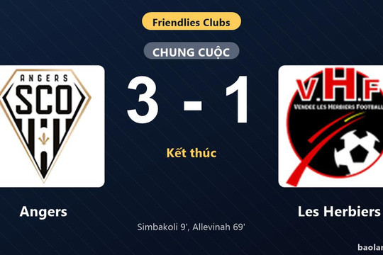Thống kê trận đấu Angers 3-1 Les Herbiers: Angers giành chiến thắng chung cuộc