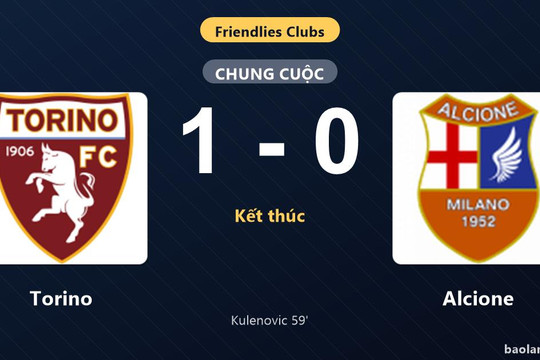 Thống kê trận đấu Torino 1-0 Alcione: S. Kulenovic tỏa sáng, Torino giành trọn 3 điểm