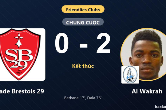Stade Brestois 29 thất bại, Al Wakrah thắng trận giao hữu CLB