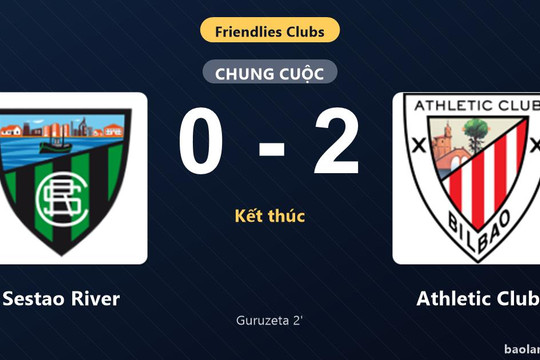 Thống kê trận đấu Sestao River 0-2 Athletic Club: Athletic Club giành chiến thắng chung cuộc