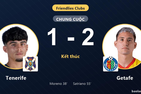 Getafe ngược dòng hạ Tenerife, khép lại trận giao hữu đầy tiếc nuối