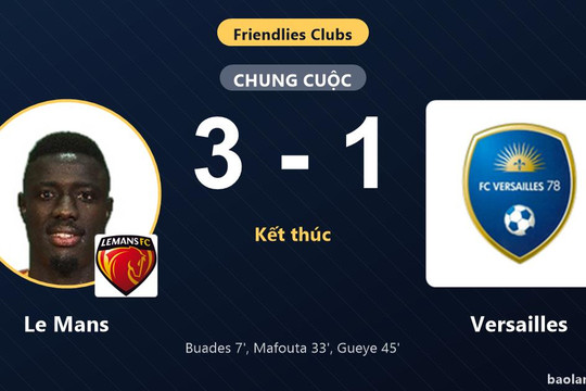 Le Mans áp đảo Versailles, khép lại trận giao hữu bằng chiến thắng 3-1