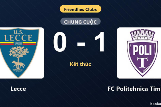 FC Politehnica Timisoara hạ Lecce, chiến thắng muộn khép lại trận giao hữu